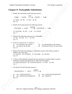 Chapter 8 Nucleophilic Substitution