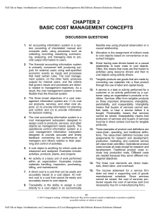 Cornerstones of Cost Management 4th Edit