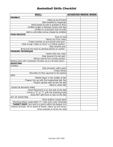 Basketball Skills Checklist