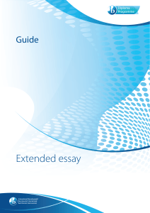 Guide Extended essay First exam 2018