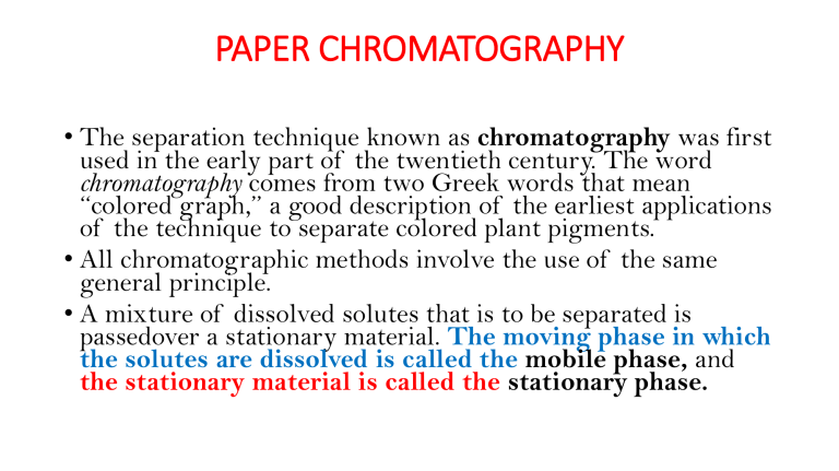 thesis about paper chromatography