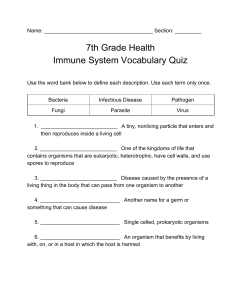 Immune System Vocabulary Quiz