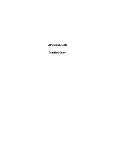 AP Calculus AB Practice Exam and Answers