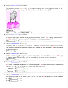 College Physics I Assignment