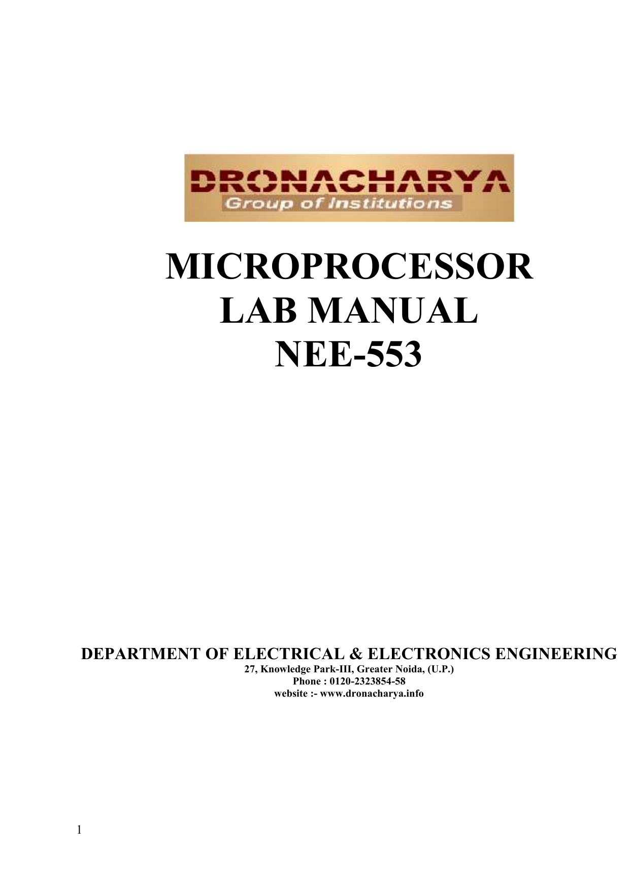 Microprocessor 8085 lab manual