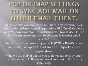 POP or IMAP Settings to Sync AOL Mail on other email client.-converted