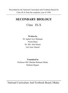 Secondary Biology Textbook for Class IX-X