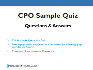 CPO Sample Quiz Questions And Answers