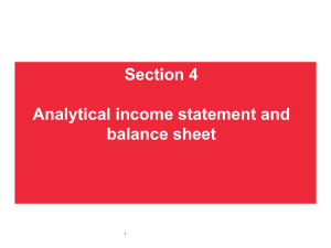 4. Analytical income statement and balance sheet