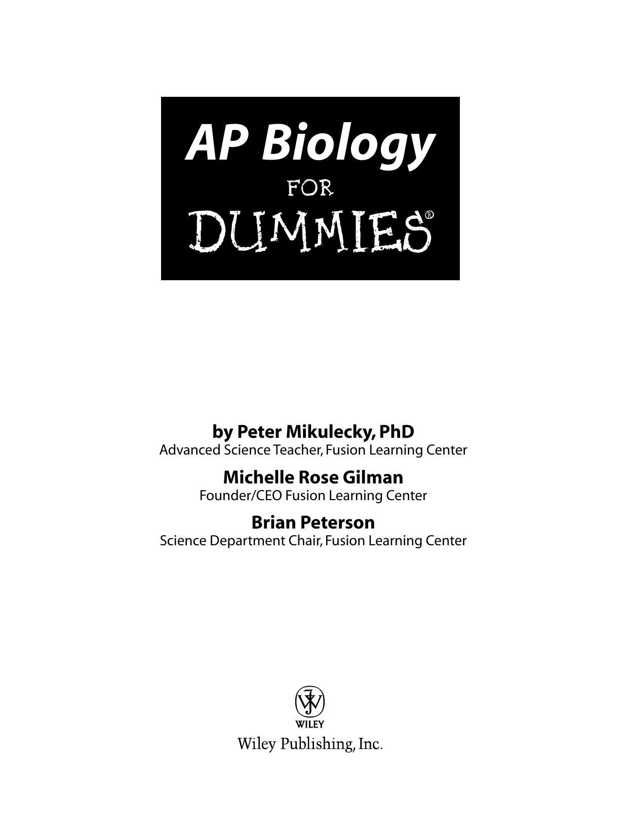 Ap Biology For Dummies