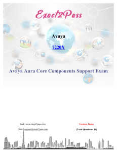 Exact2pass Avaya-7220X Exam with Verified Answers