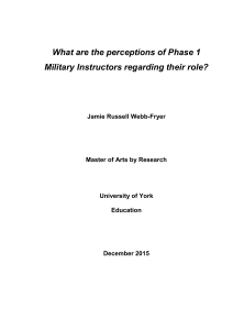 What are the perceptions of Phase 1 Military Instructors regarding their role -Jamie Russell Webb Fryer - MA in Education - December 2015