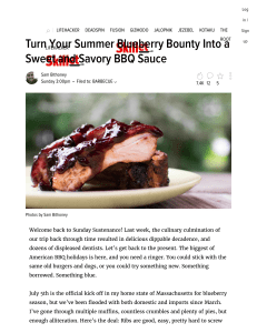 Turn Your Summer Blueberry Bounty Into a Sweet and Savory BBQ Sauce