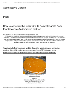 How to separate the resin with its Boswellic acids from Frankincense-An improved method – Apothecary's Garden