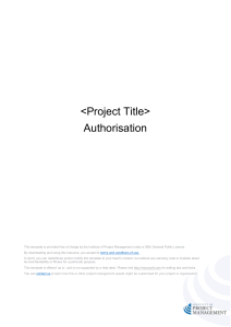 Project Authorisation