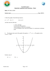 Parabola sheet (All skills)