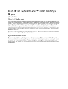 Rise of the Populists and William Jennings Bryan