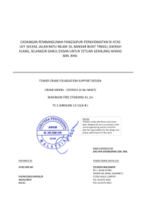 Tower Crane Foundation Support Design Report