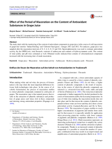 Effect of the Period of Maceration on the Content of Antioxidant Substances in Grape Juice