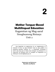 MTB-MLE Grade 2 Sinugbuanong Binisaya Unit 2 Learner’s Material