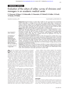 Evaluation of the culture of safety 2003