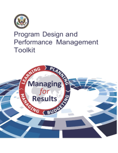 Program Design and Performance Management Toolkit