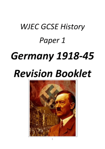DEPTH STUDY - GERMANY 1918-1945