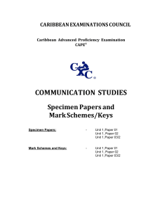 CAPE Communication Studies  Specimen 2010