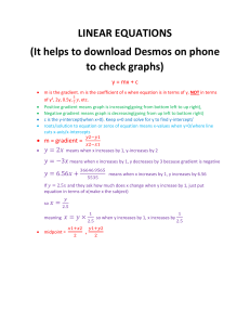 Linear Equations & Functions Study Guide