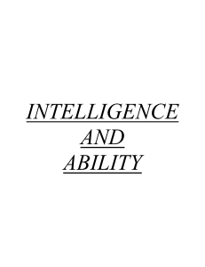 Intelligence and Ability