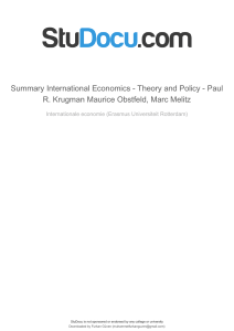 summary-international-economics-theory-and-policy-paul-r-krugman-maurice-obstfeld-marc-melitz