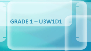 GRADE 1 – U3W1D1