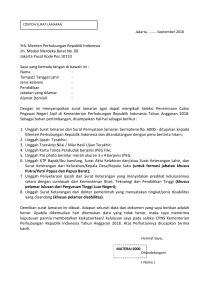 Contoh Format Surat Lamaran dan Pernyataan contoh pengajuan kemenhub 2018