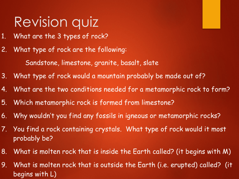 rocks-revision