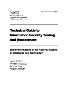 NIST Tech guide for info sec testing & assessment