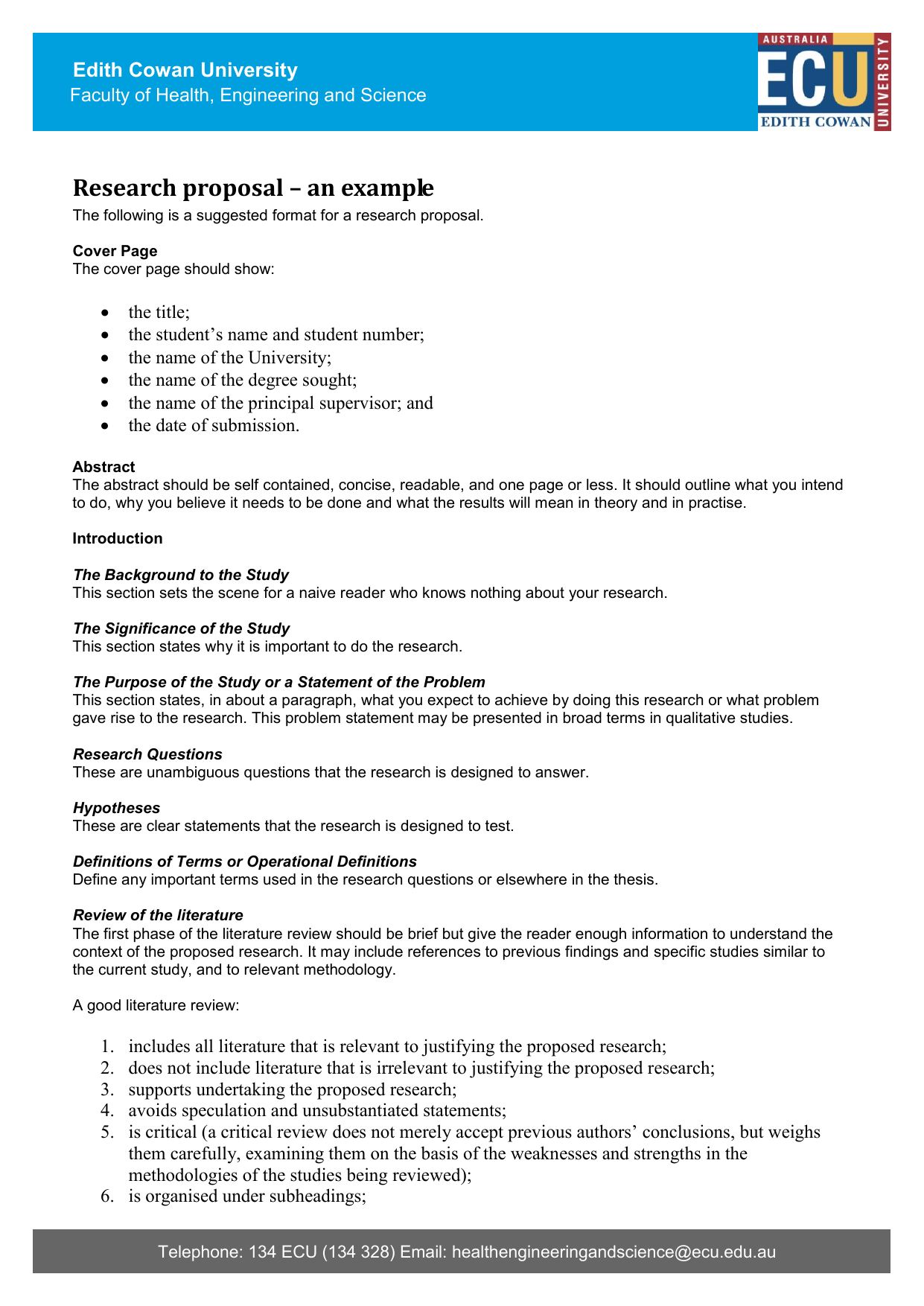 Research proposal an example
