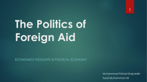 The Politics of Foreign Aid