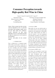 Consumer Perception towards High-quality Red Wine in China
