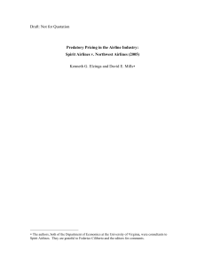 Elzinga (2005). Predatory Pricing in Airline Industry