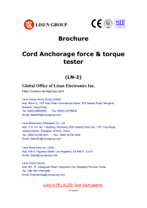 LISUN Cord Anchorage Force Torque Tester