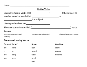 Linking verbs notes