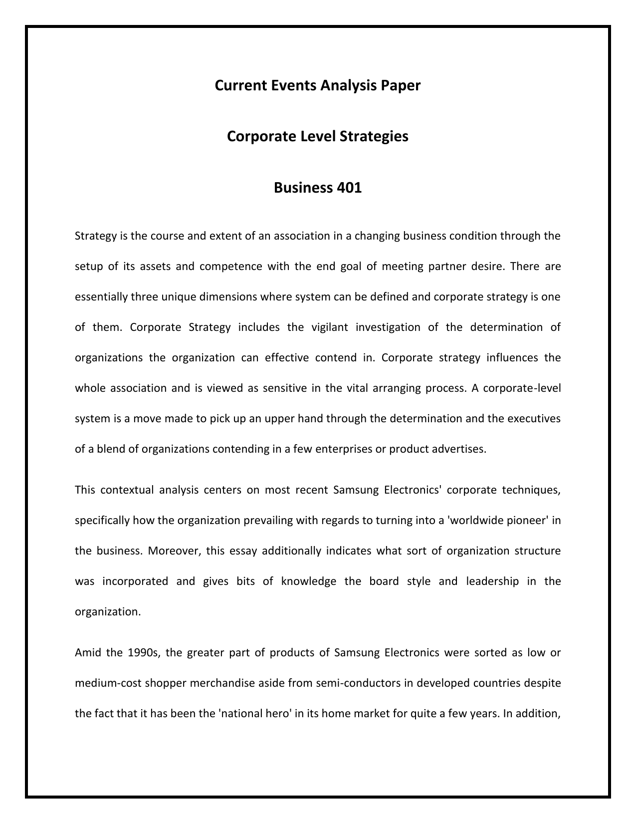 Реферат: Business Strategies Essay Research Paper Offensive and