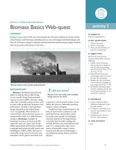 Biomass webquest