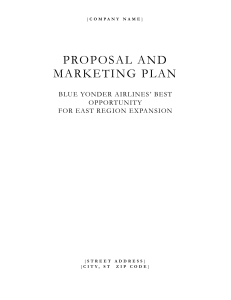 Proposal and Marketing Plan