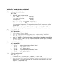 Corporate Finance Problem Solutions: Stock Valuation