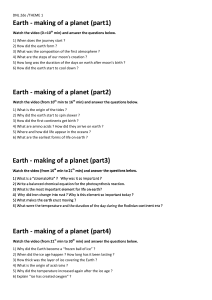questions - earth making of a planet