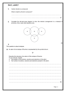 Grade 9 Chemistry Quiz: Compounds, Electrons, Isotopes