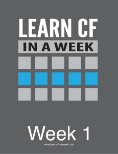 Learn Coldfusion In 1 Week