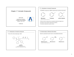 Chapter 17 Aromatic Compounds BW