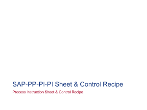PI Sheet & Control Recipe